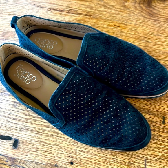 Loafers Suede Black.  Size 9. Franco Sarto - Picture 1 of 7